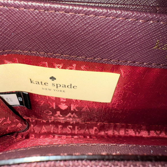 Kate Spade Neda Laurel Way Deep Plum Leather Zip Around Wallet - Picture 5 of 10